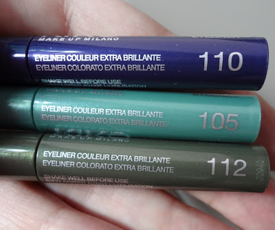 Swatch Nuovi Eyeliner Kiko Active Colours