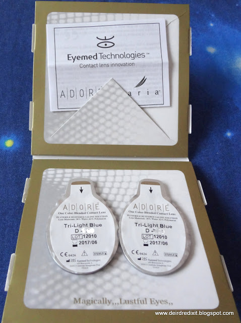 Packaging aperto Eyemed Tri tone Interno confezione lenti a contatto Tri tone Eyemed
