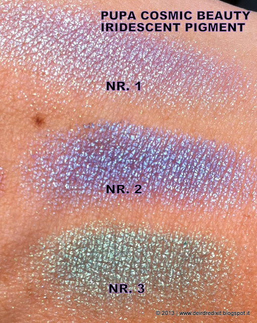 Pupa Iridescent Pigment Swatches - Cosmic Beauty Collection Pupa Iridescent Pigment Swatches - Cosmic Beauty Collection