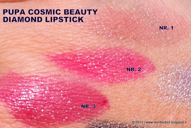 Pupa Diamond Lipstick Swatches - Cosmic Beauty Collection Pupa Diamond Lipstick Swatches - Cosmic Beauty Collection
