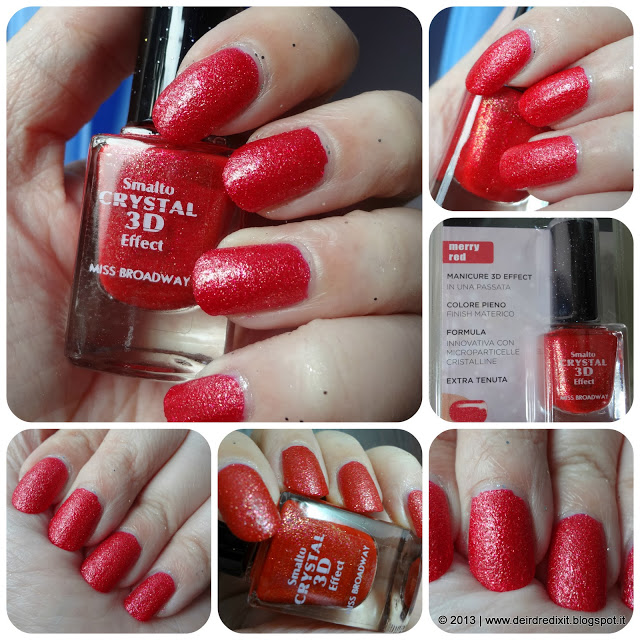 Swatch Smalti Crystal 3D Effect by Miss Broadway Swatch Merry Red Smalto Crystal 3D Effect