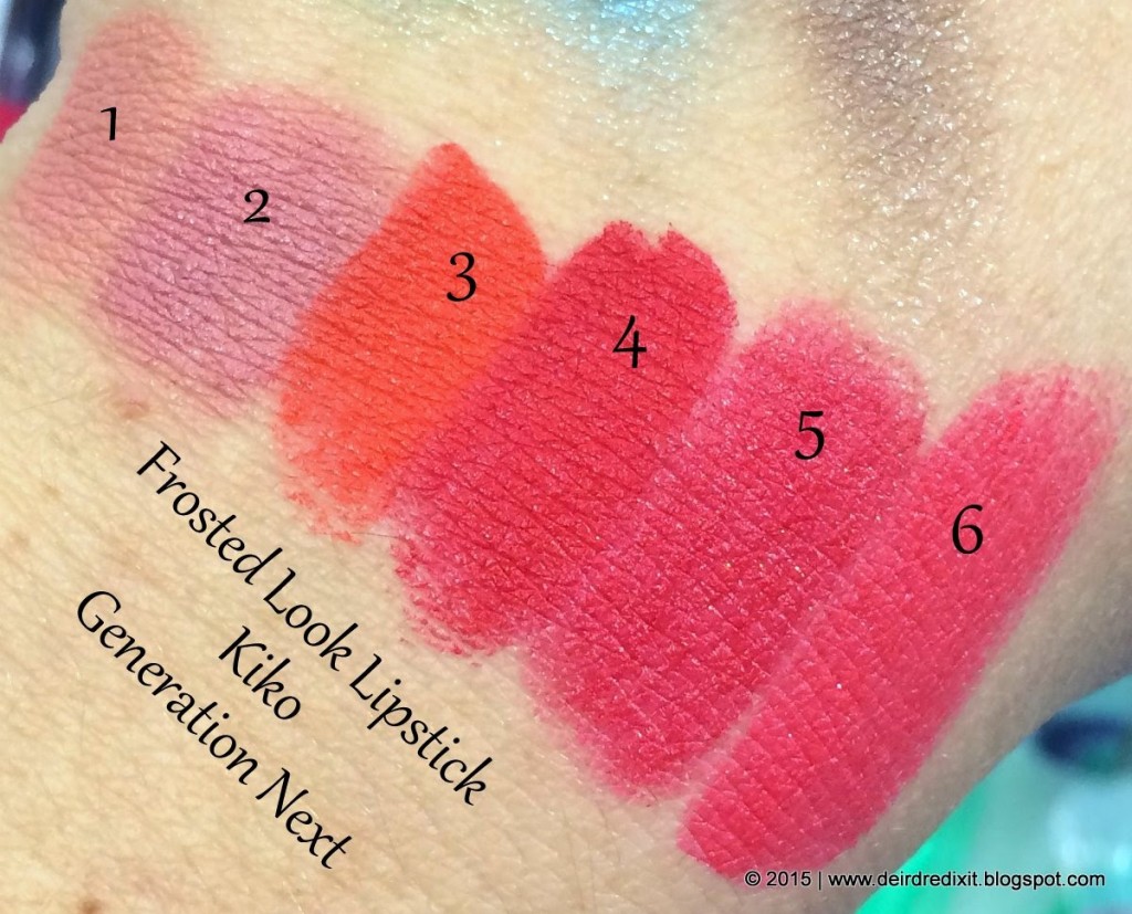 Swatch Kiko Generation Next Frosted Look Lipstick