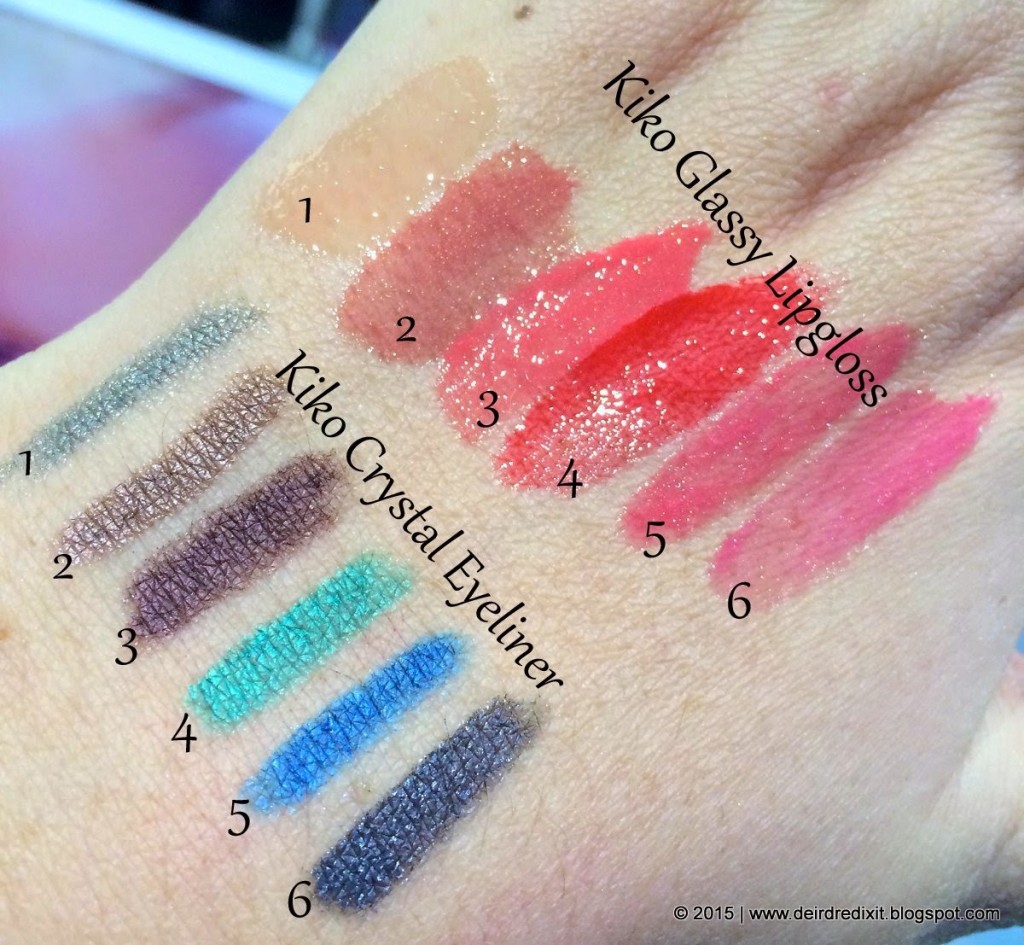 Swatch Kiko Generation Next Crystal Eyeliner e Glassy Lipgloss