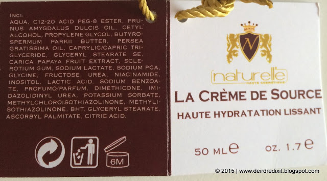 Naturelle Haute Cosmétique Inci