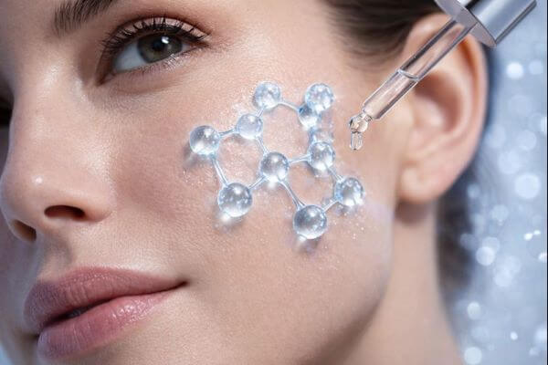 molecole di peptidi in skincare sulla pelle AI Image JPG