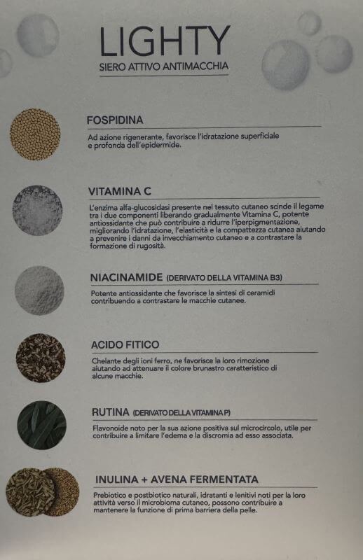 ingredienti siero antimacchia lighty skinius